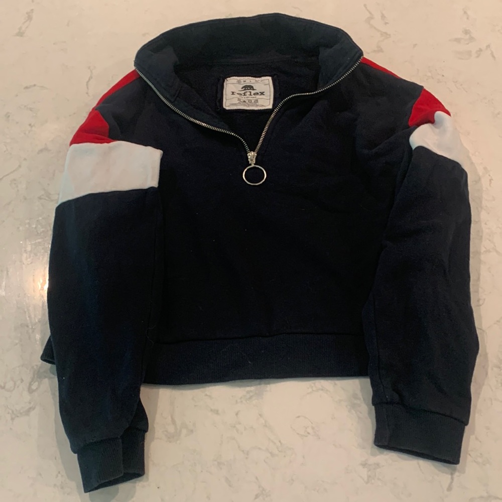 Half zip collared sweater